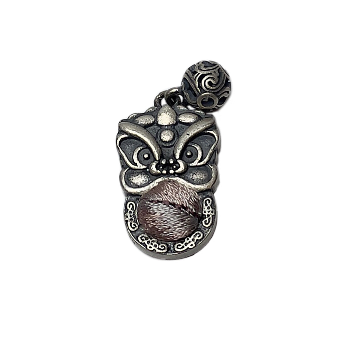 Miao Ethnic Hand-Embroidered, Lion for Power, Pendant/T43