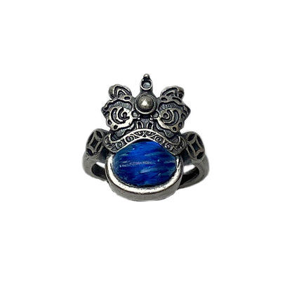 Miao Ethnic Hand-Embroidered, Lion for Power, Ring/X