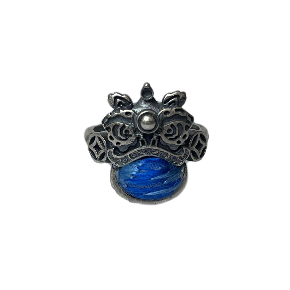 Miao Ethnic Hand-Embroidered, Lion for Power, Ring/X