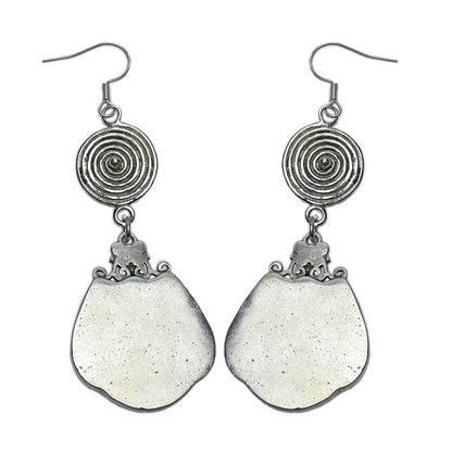 Miao Ethnic Hand-Embroidered,BronzeDrum for luck ,Earrings/B17