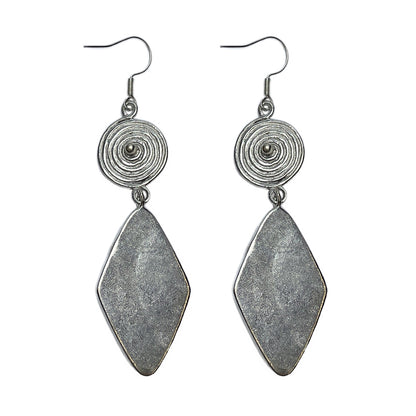 Miao Ethnic Hand-Embroidered,BronzeDrum for luck ,Earrings/B18