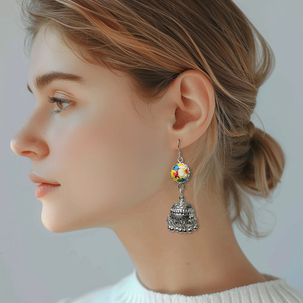 Miao Ethnic Hand-Embroidered,Bell for luck ,Earrings/H25
