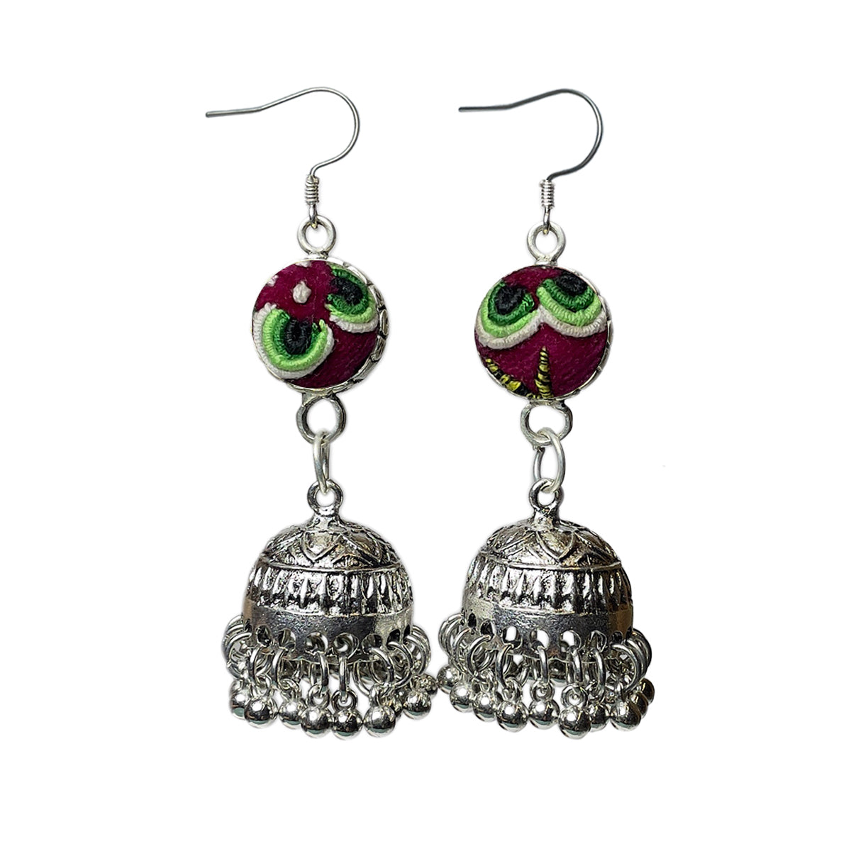 Miao Ethnic Hand-Embroidered,Bell for luck ,Earrings/H25