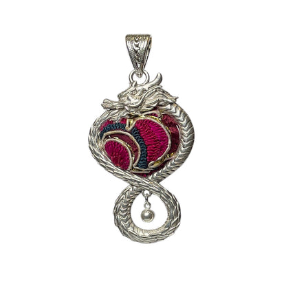 Miao Ethnic Hand-Embroidered, MiaoDragon for luck, Pendant/S4