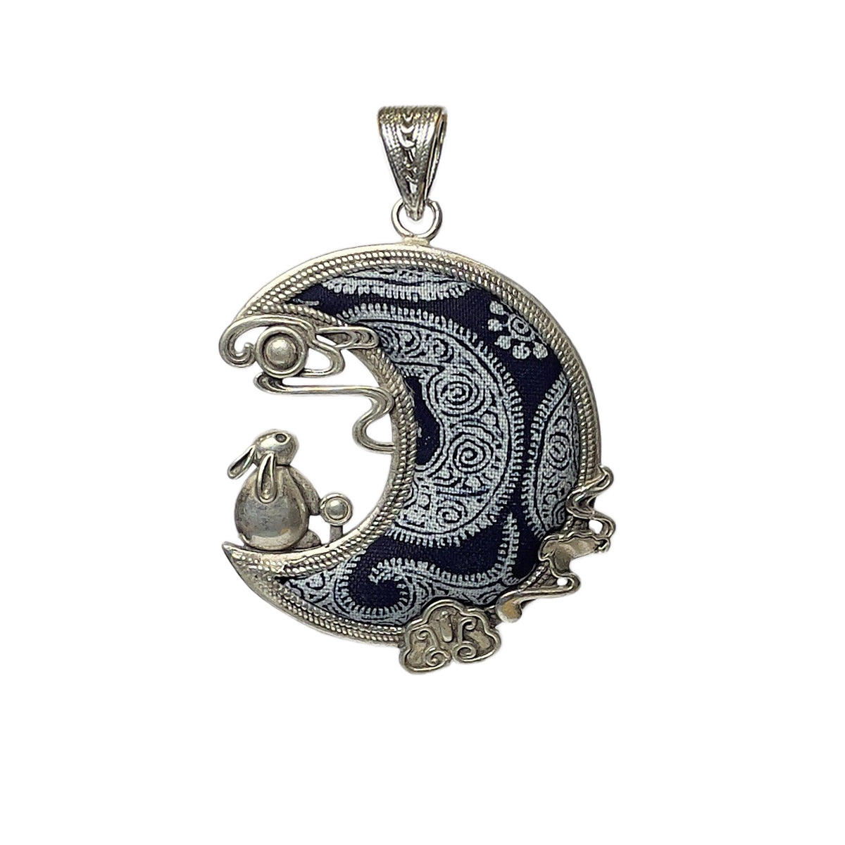 Miao Ethnic Hand-Embroidered, Moon for luck&beaty, Pendant/L5