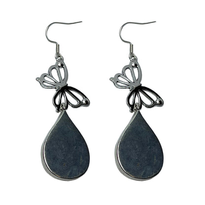 Miao Ethnic Hand-Embroidered, WaterDroplet for health, Earrings/A2