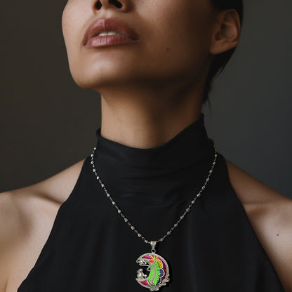 Miao Ethnic Hand-Embroidered, Moon for luck&beaty, Pendant/L5