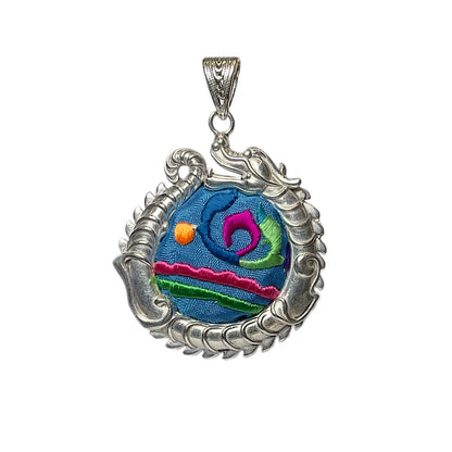 Miao Ethnic Hand-Embroidered, Loong for power, Pendant/J6