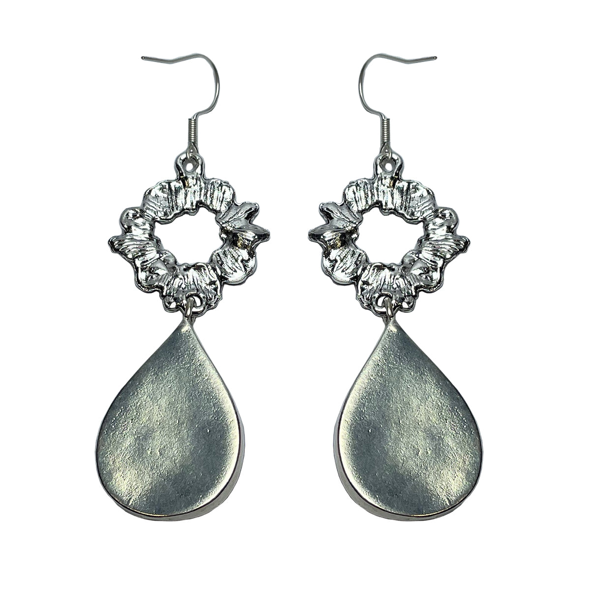 Miao Ethnic Hand-Embroidered, WaterDroplet for health, Earrings/A4