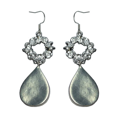 Miao Ethnic Hand-Embroidered, WaterDroplet for health, Earrings/A4