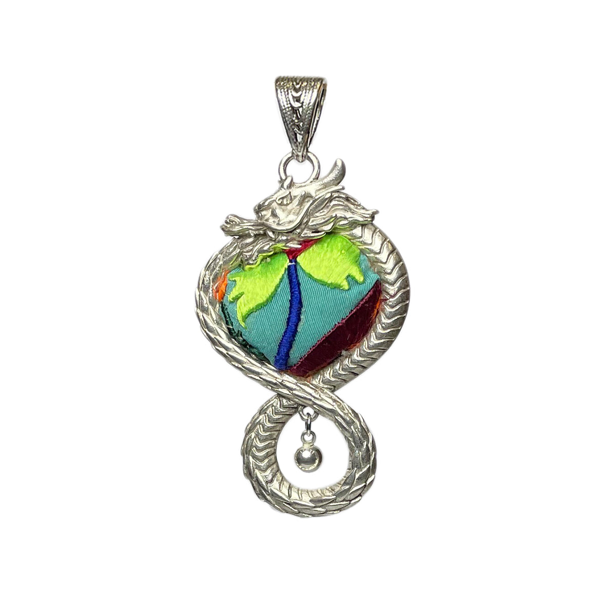 Miao Ethnic Hand-Embroidered, MiaoDragon for luck, Pendant/S4