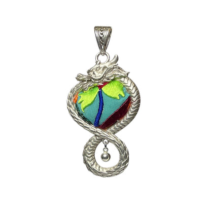 Miao Ethnic Hand-Embroidered, MiaoDragon for luck, Pendant/S4