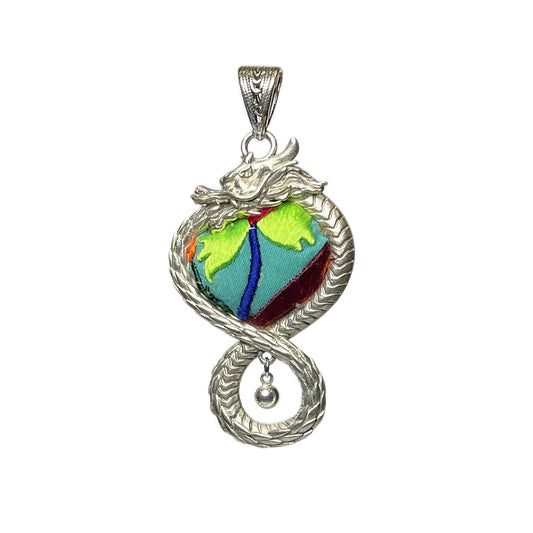 Miao Ethnic Hand-Embroidered, MiaoDragon for luck, Pendant/S4