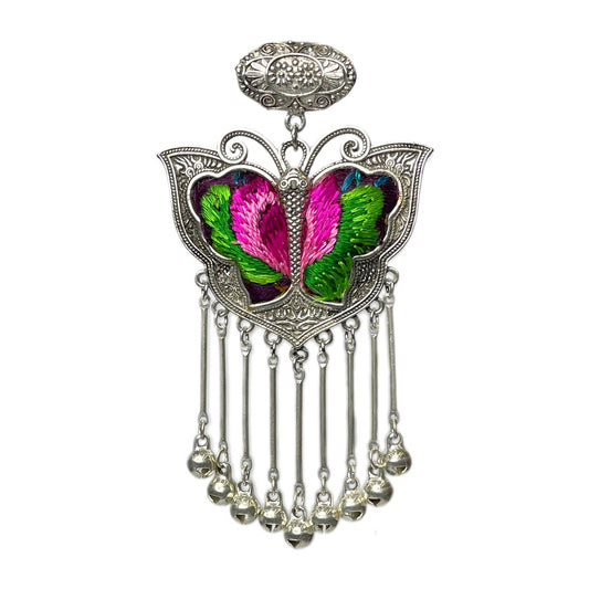 Miao Ethnic Hand-Embroidered, Butterfly Mother for protection, Pendant/M7